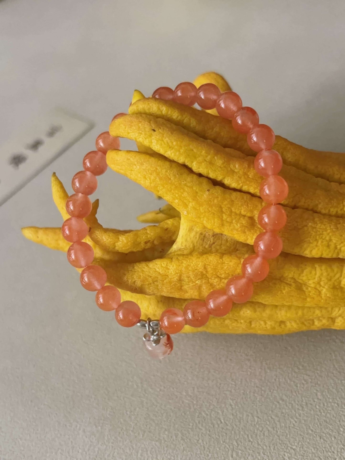 South Red Agate Bead Bracelet