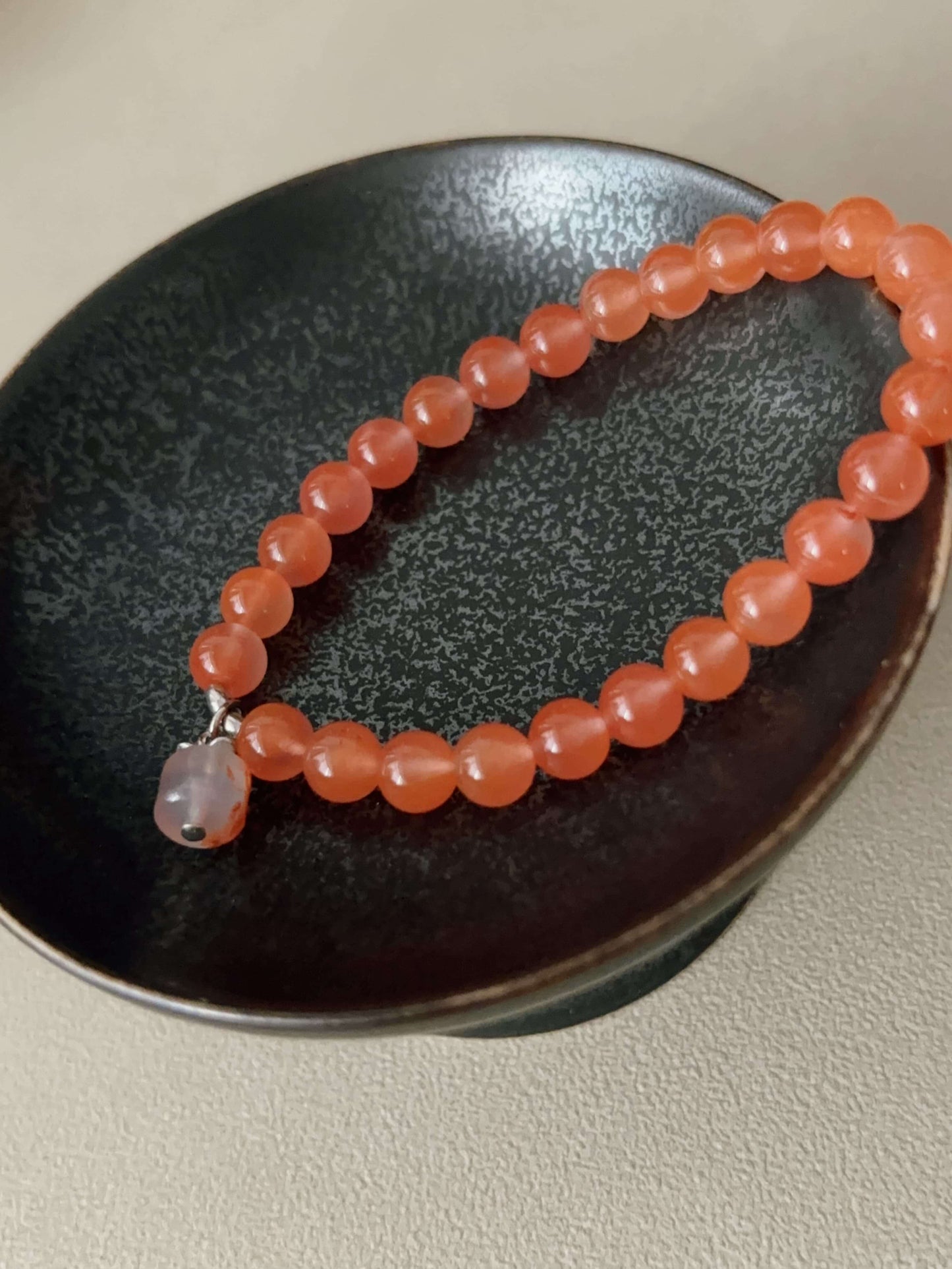 South Red Agate Bead Bracelet