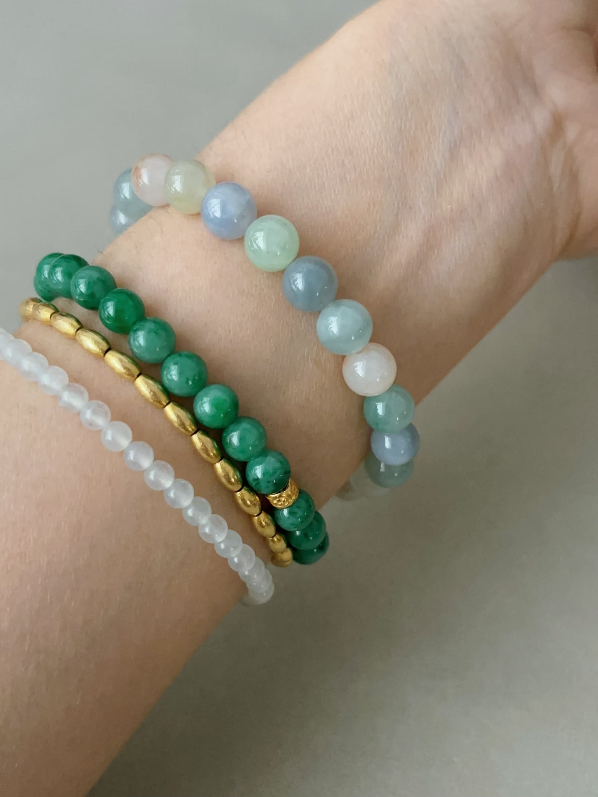 Pastel Jade Bead Bracelet