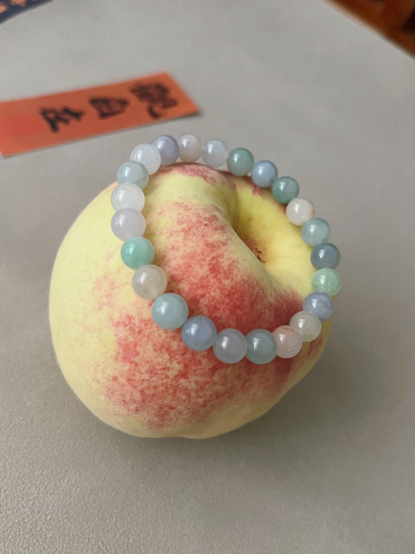 Pastel Jade Bead Bracelet