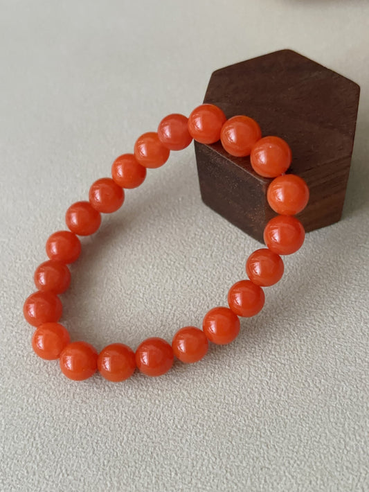 South Red Agate Bead Bracelet